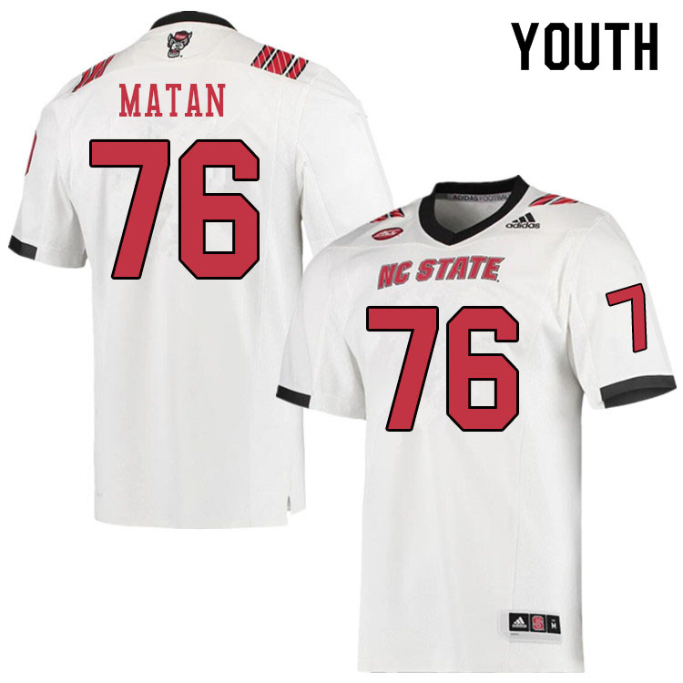 Youth #76 Patrick Matan NC State Wolfpack College Football Jerseys Sale-White